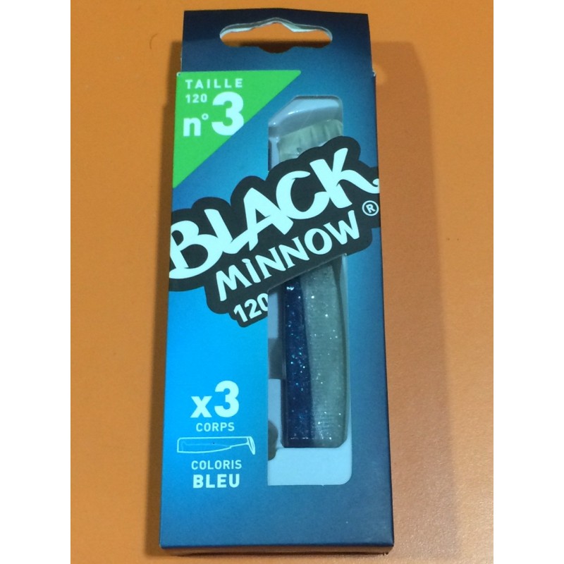 Black Minnow 120 mm 3 lures blue BM004