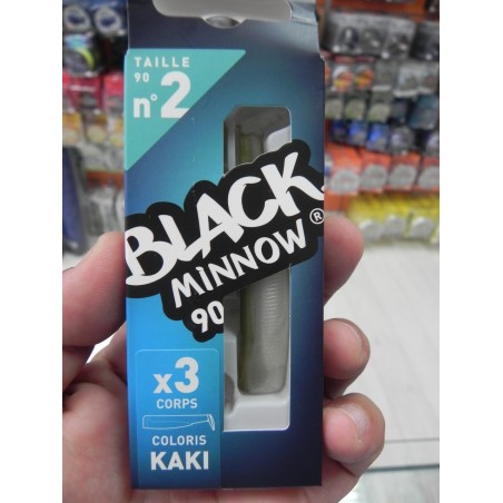 Black Minnow 90 mm 3 lures Kaki BM010 